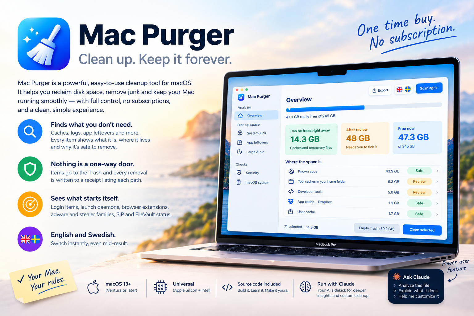 Mac Purger: macOS Cleanup screenshot 1