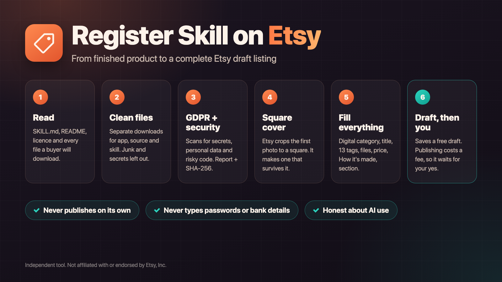 Register Skill on Etsy preview