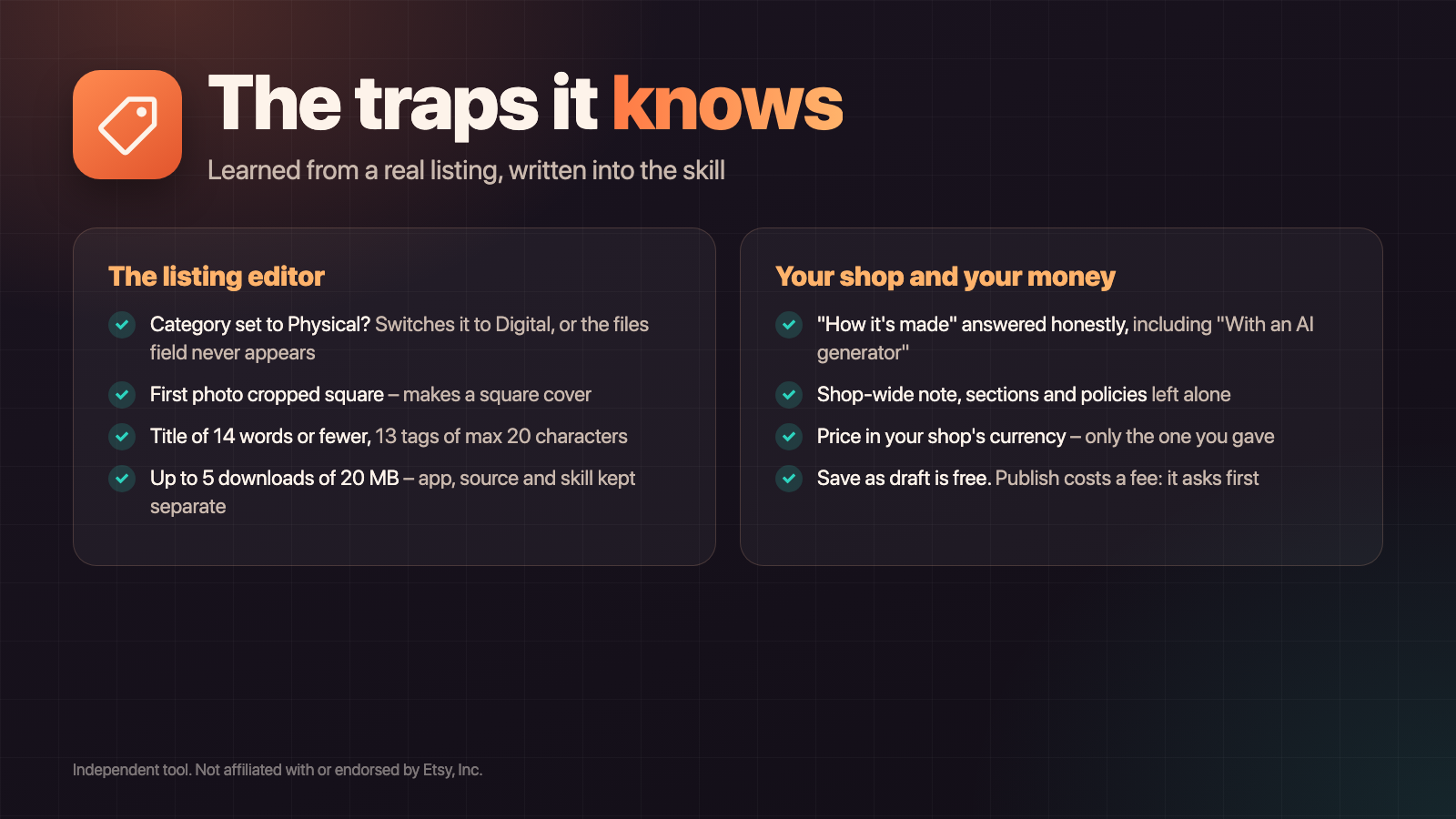 Register Skill on Etsy screenshot 3