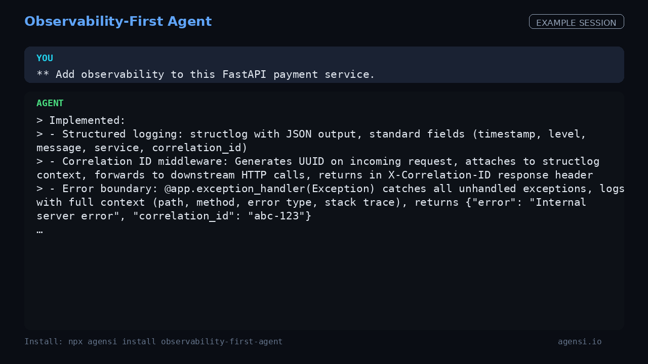 Observability-First Agent preview