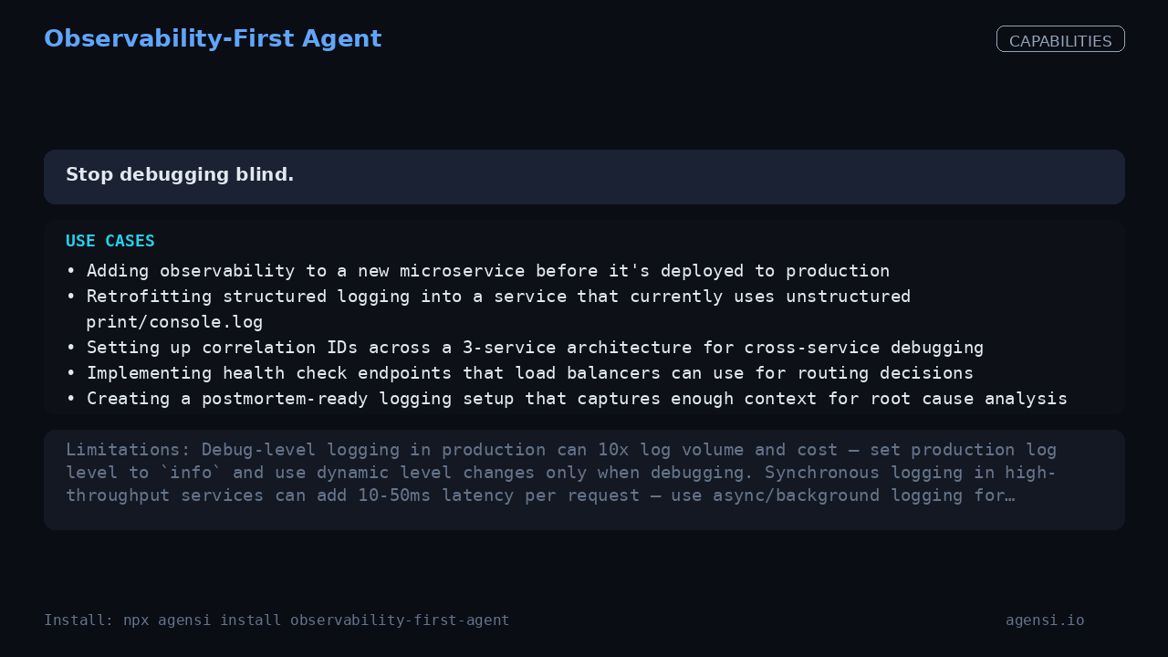 Observability-First Agent screenshot 2