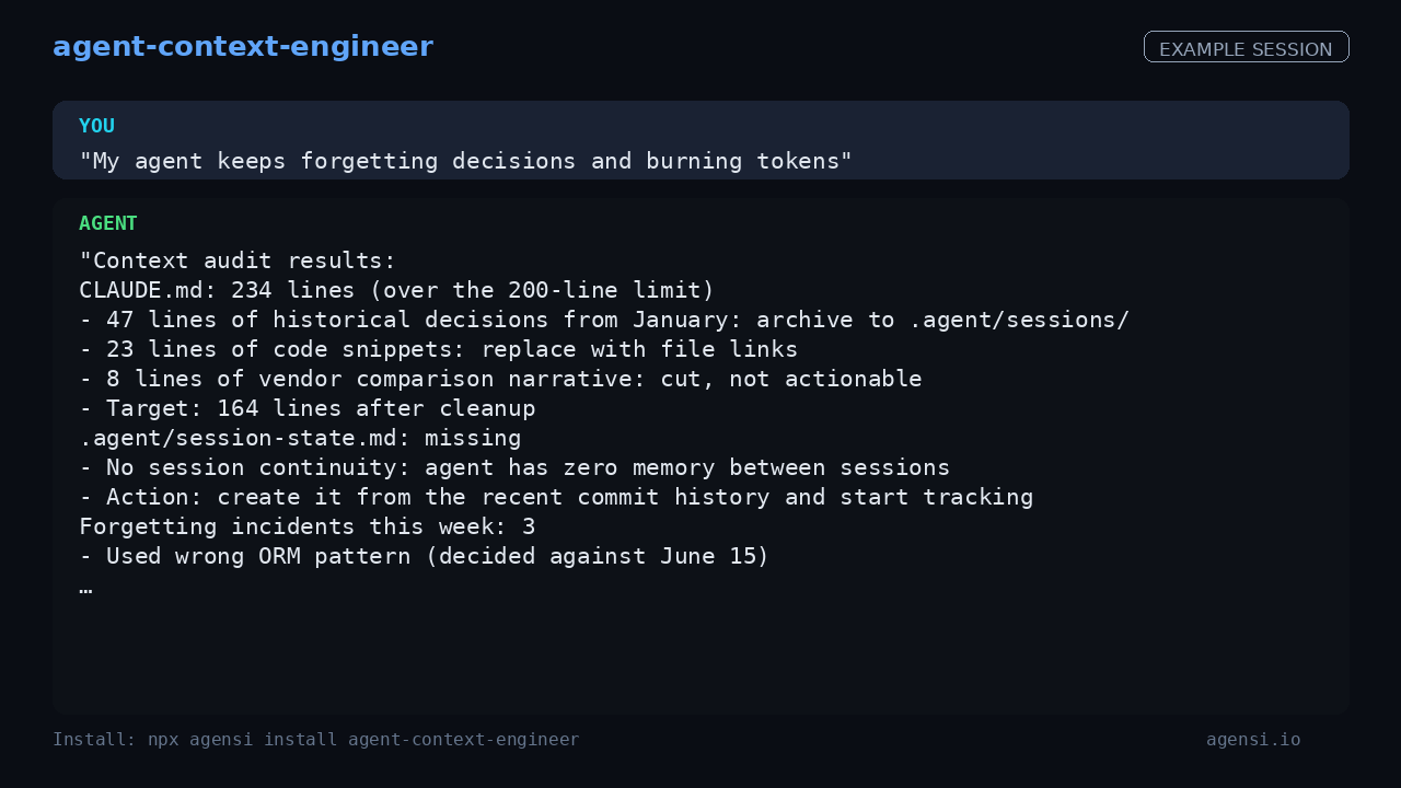 Agent Context Engineer preview
