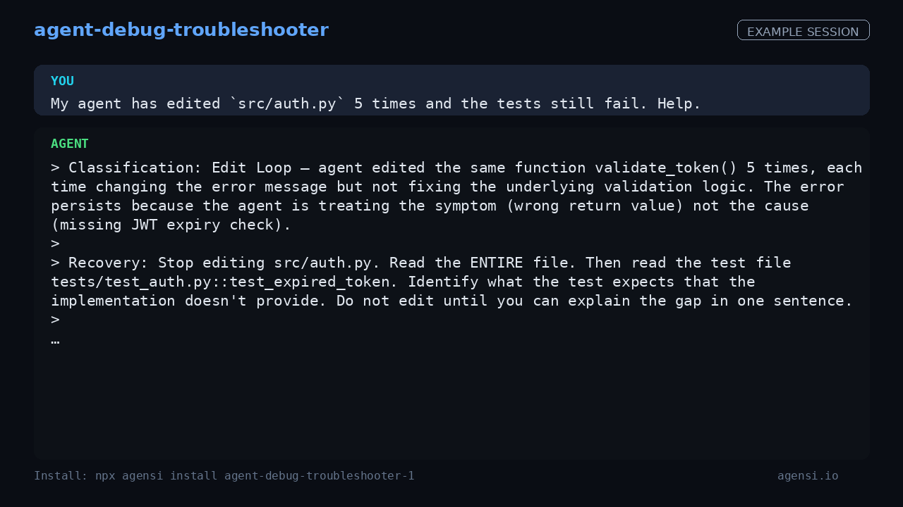 Agent Debug Troubleshooter 1 preview