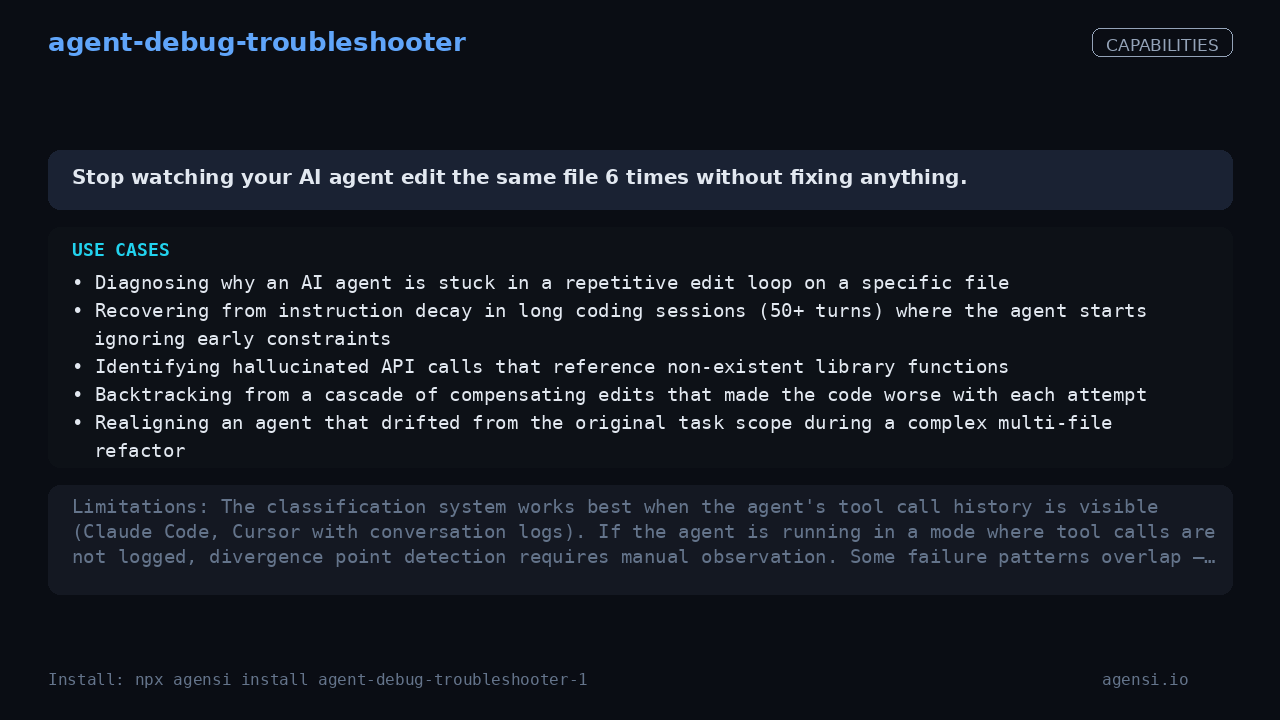 agent-debug-troubleshooter screenshot 2