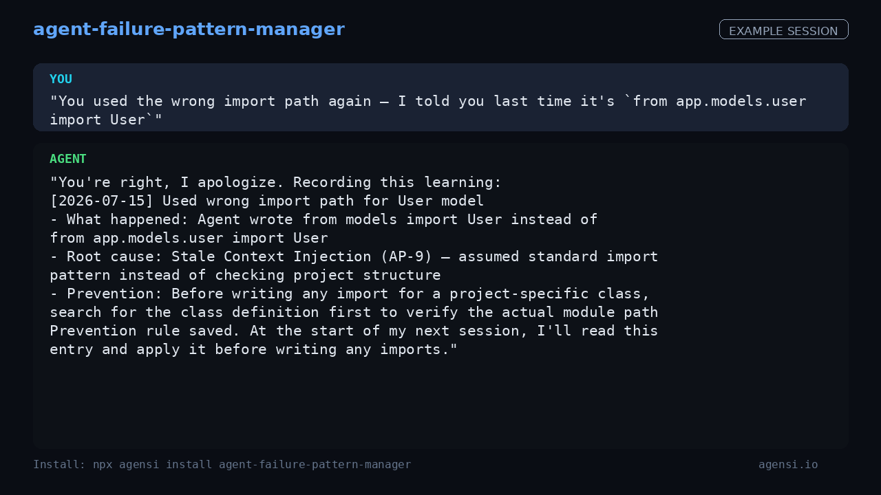 Agent Failure Pattern Manager preview