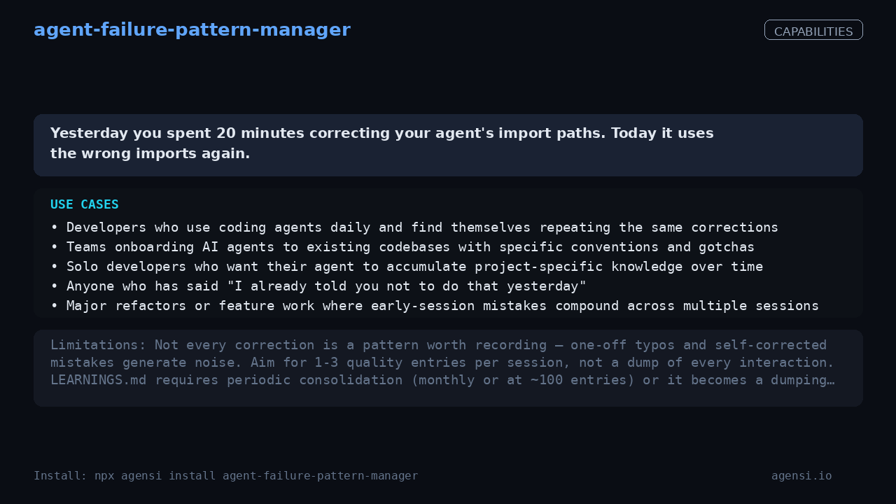 agent-failure-pattern-manager screenshot 2