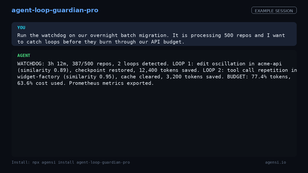 Agent Loop Guardian Pro preview