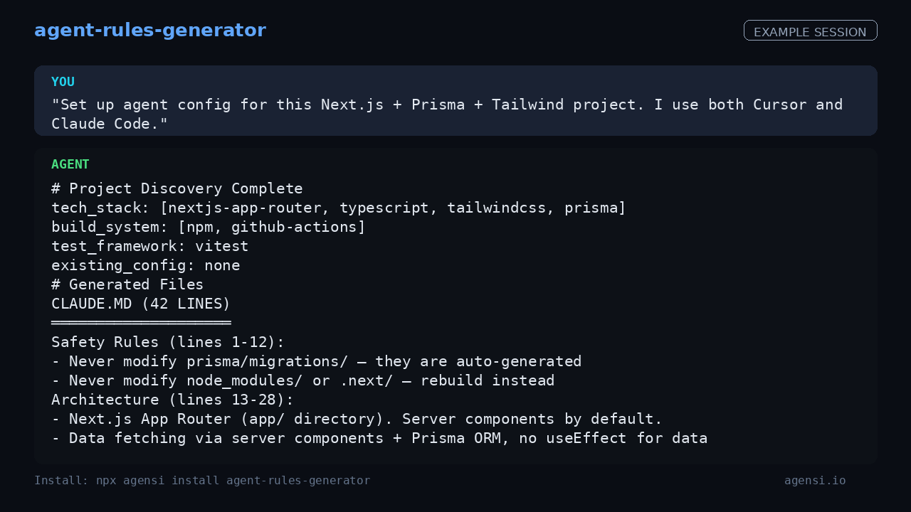 Agent Rules Generator preview