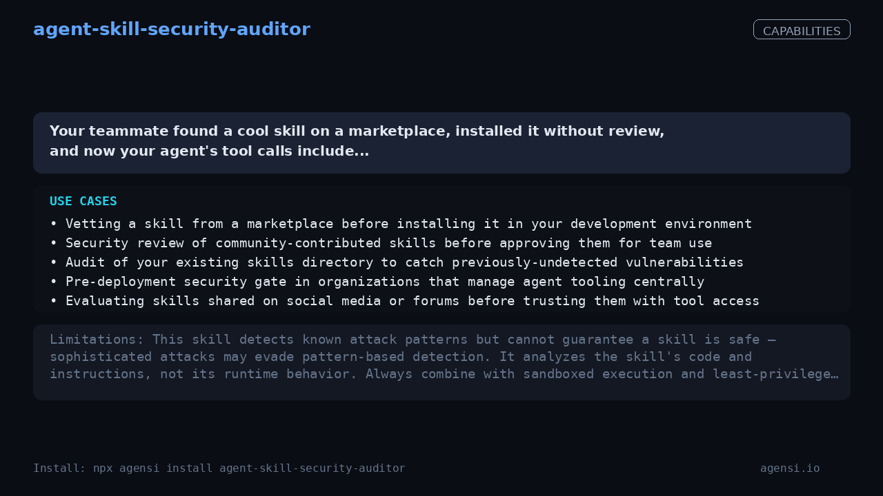 agent-skill-security-auditor screenshot 2