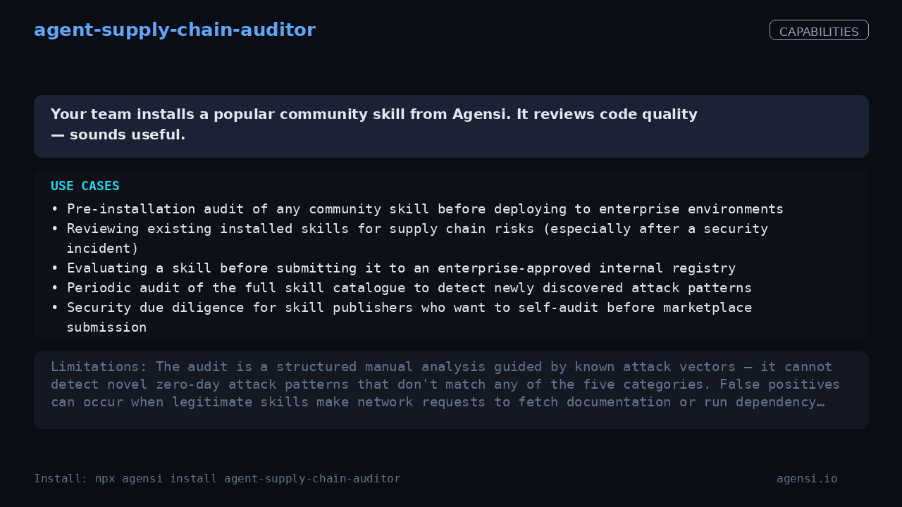 agent-supply-chain-auditor screenshot 2