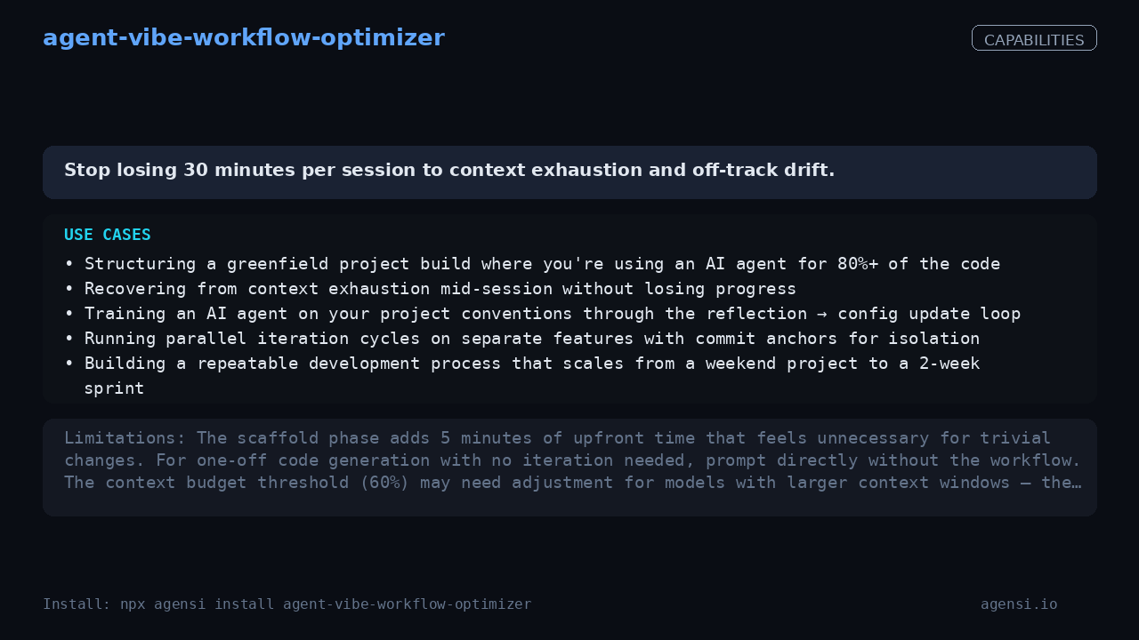 agent-vibe-workflow-optimizer screenshot 2