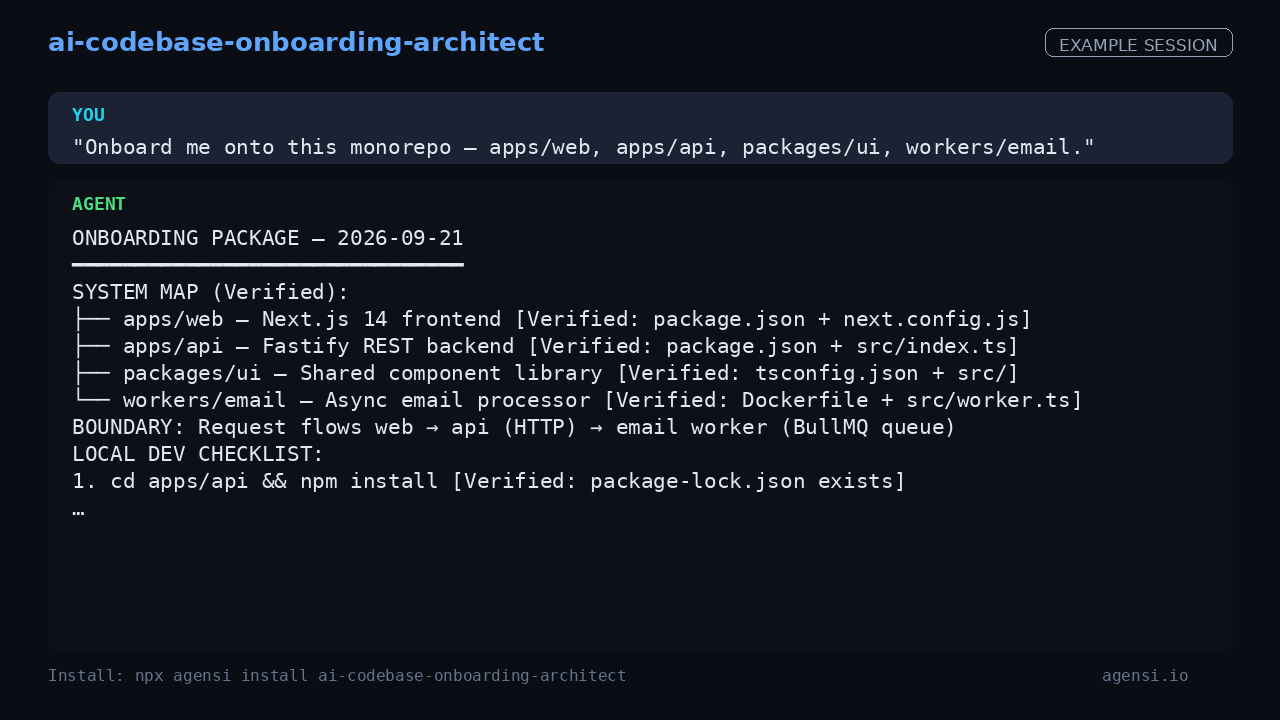 ai Codebase Onboarding Architect preview