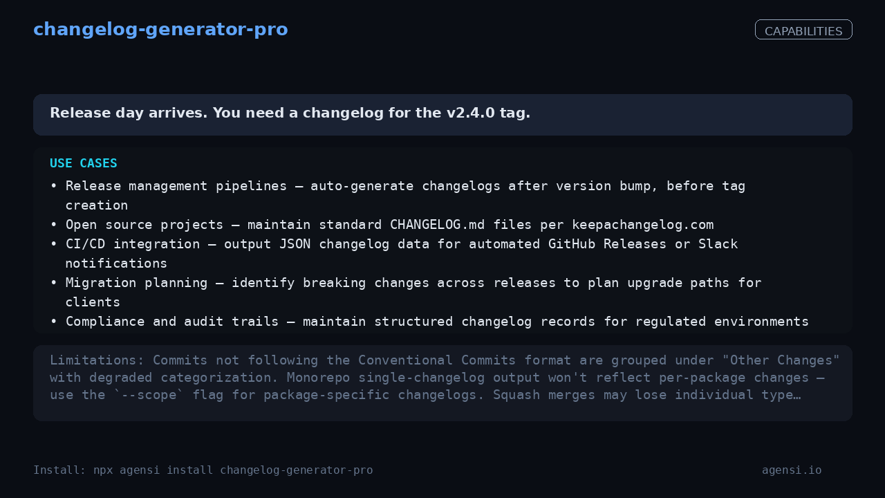 changelog-generator-pro screenshot 2
