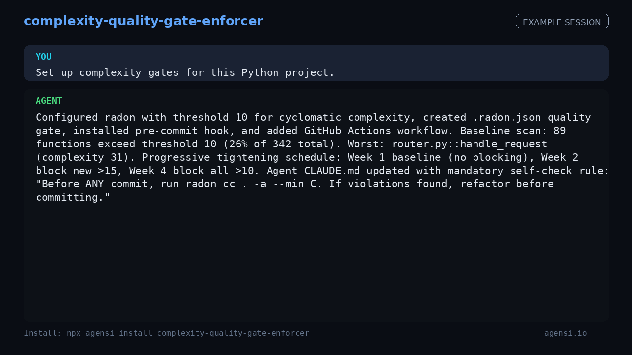 Complexity Quality Gate Enforcer preview