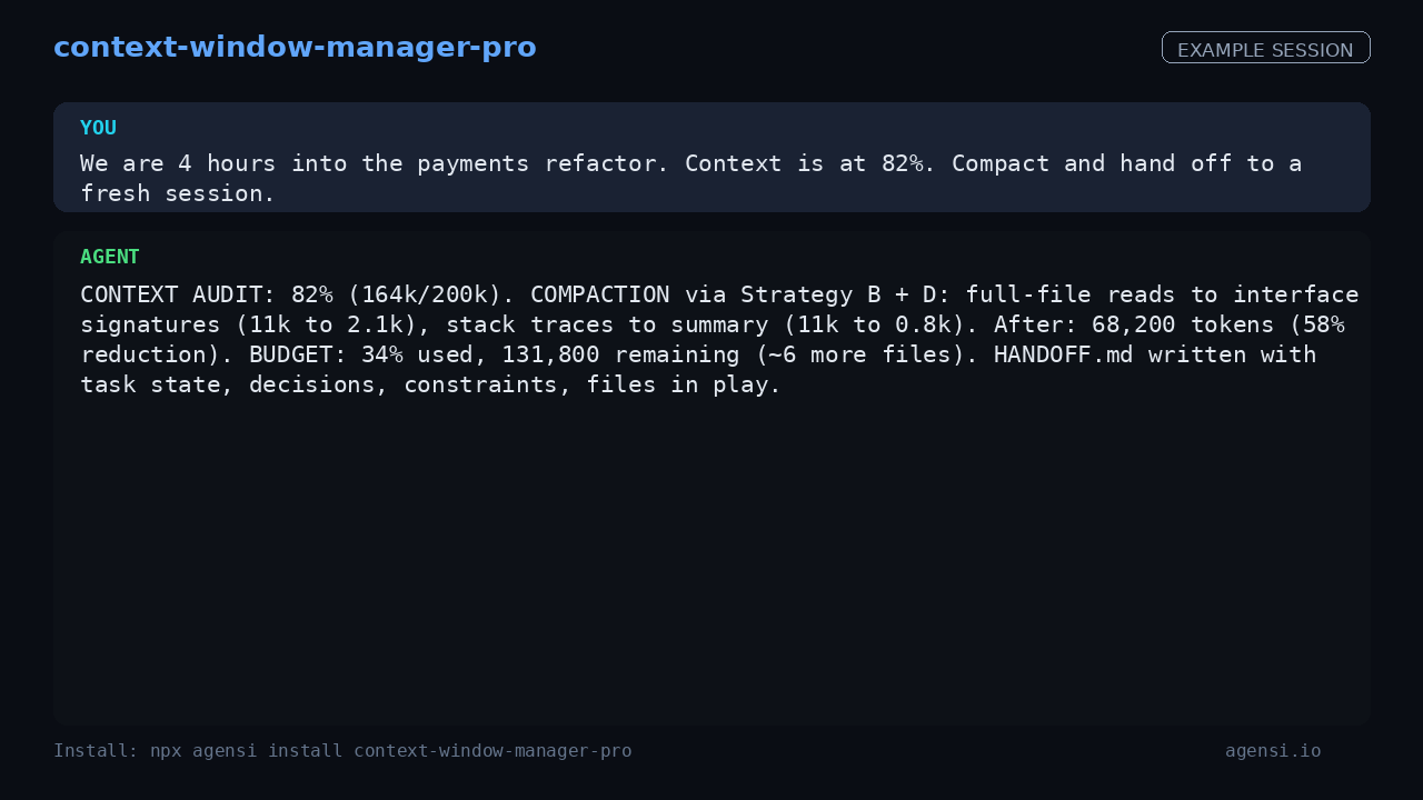 Context Window Manager Pro preview