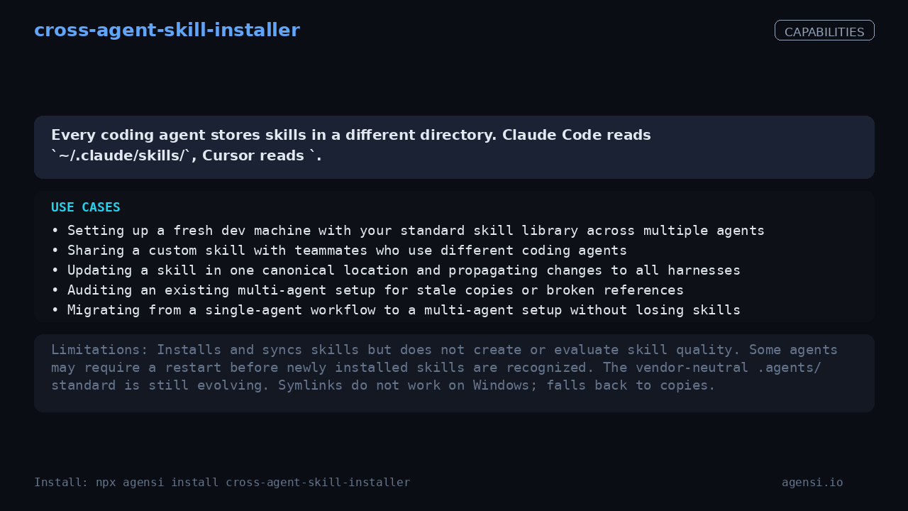 cross-agent-skill-installer screenshot 2