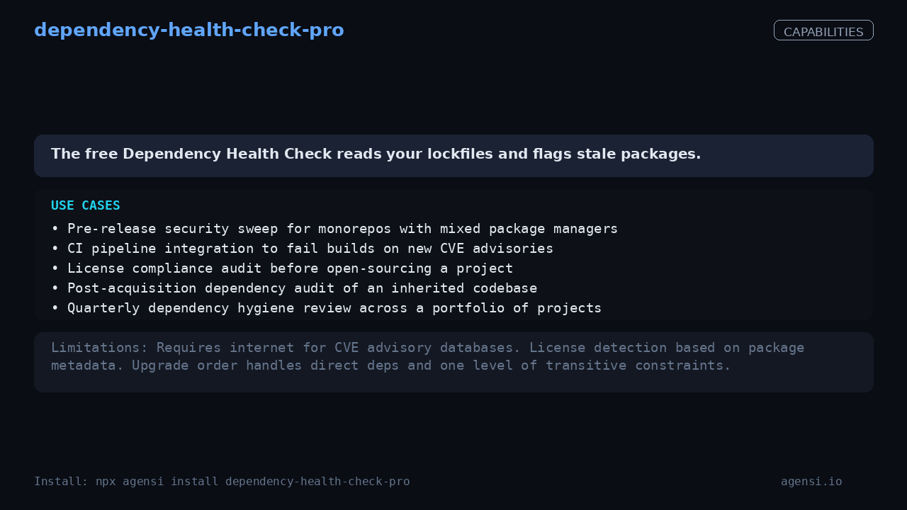 dependency-health-check-pro screenshot 2