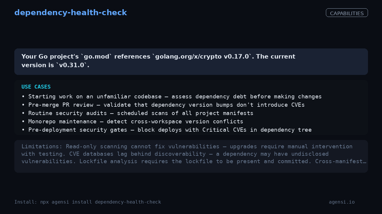 dependency-health-check screenshot 2