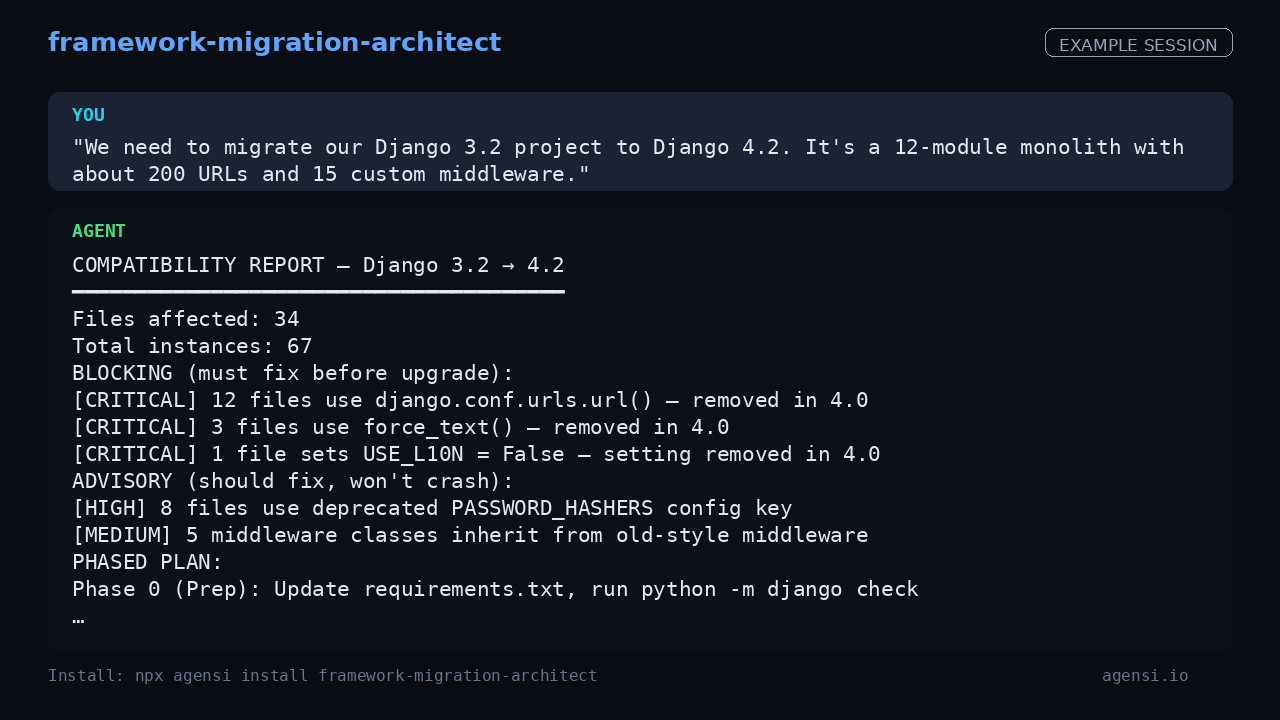 Framework Migration Architect preview