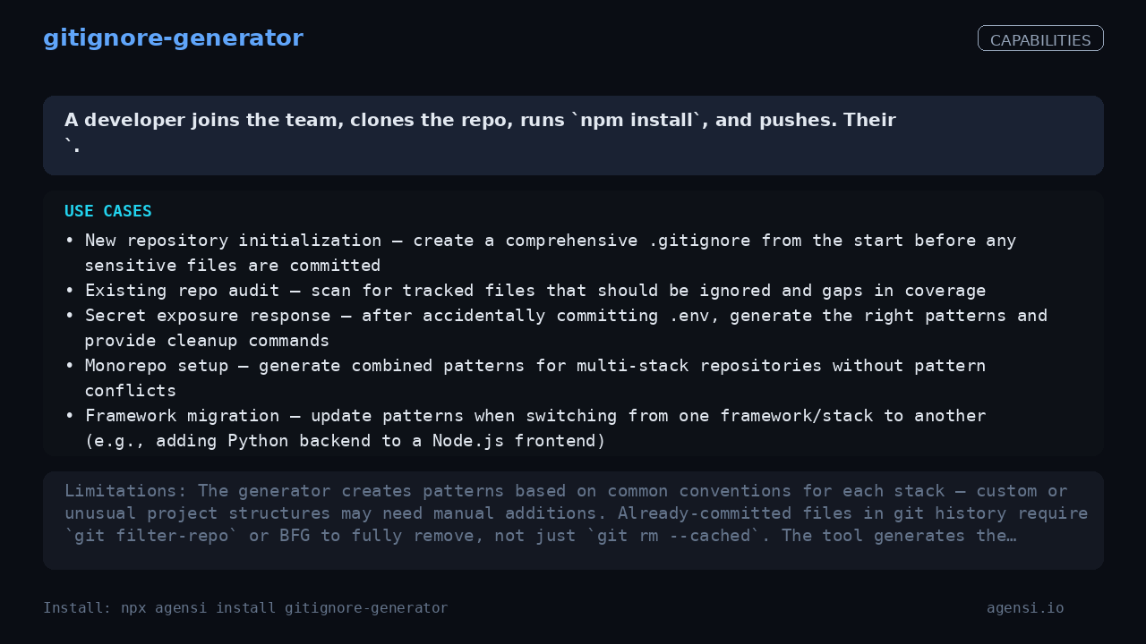 gitignore-generator screenshot 2