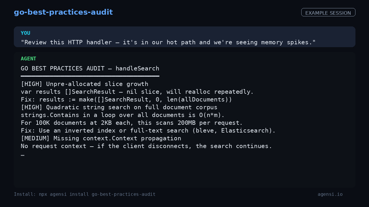 go Best Practices Audit preview