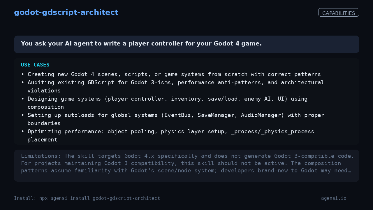 godot-gdscript-architect screenshot 2