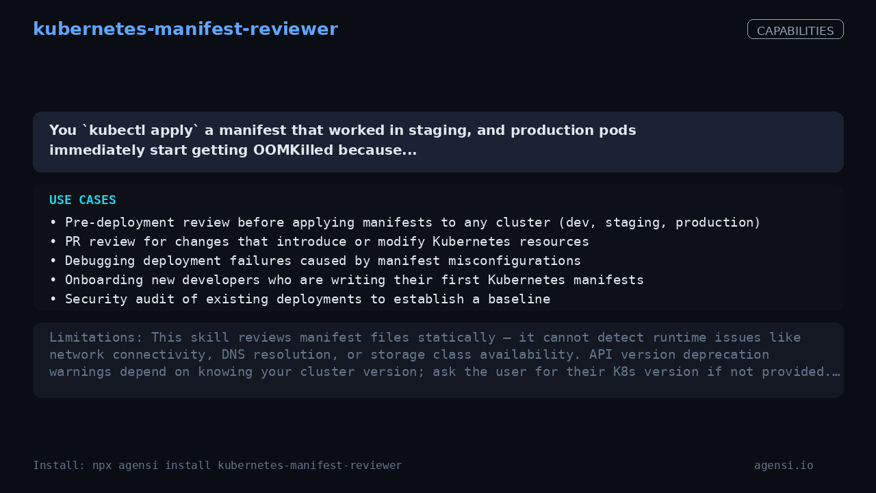 kubernetes-manifest-reviewer screenshot 2
