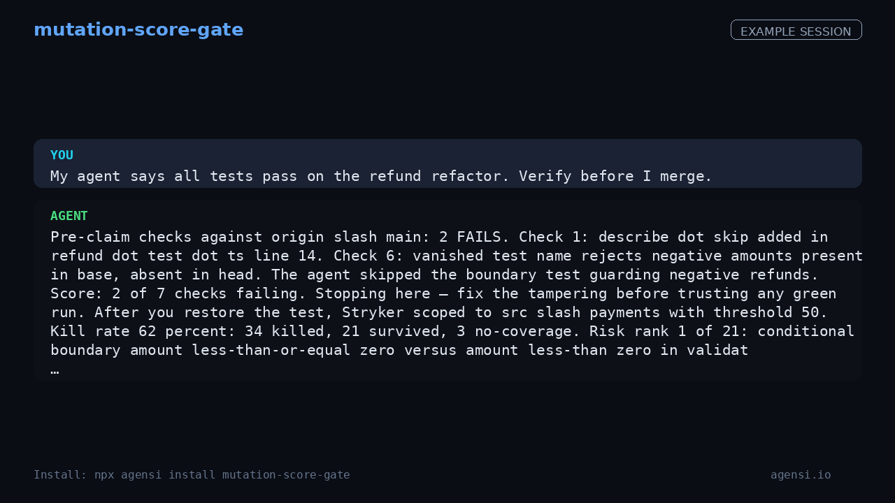 Mutation Score Gate preview