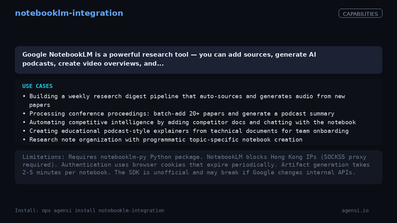 notebooklm-integration screenshot 2