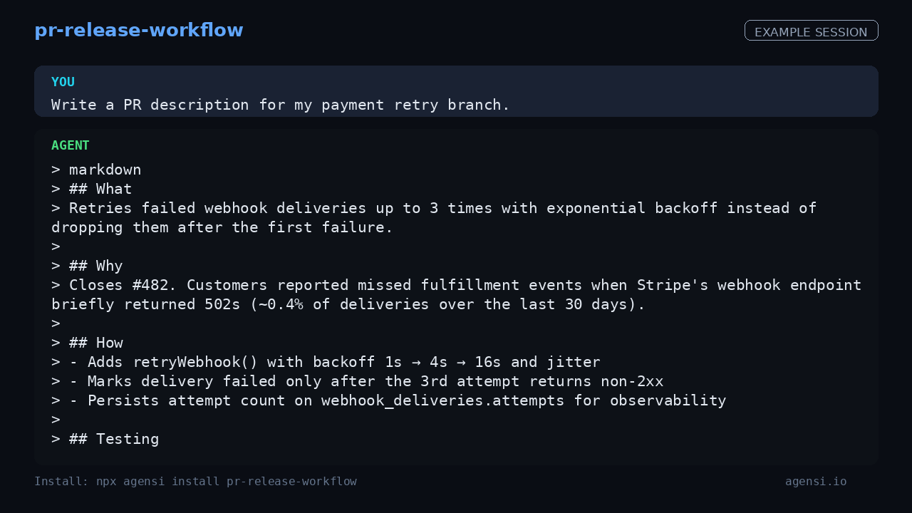 pr Release Workflow preview