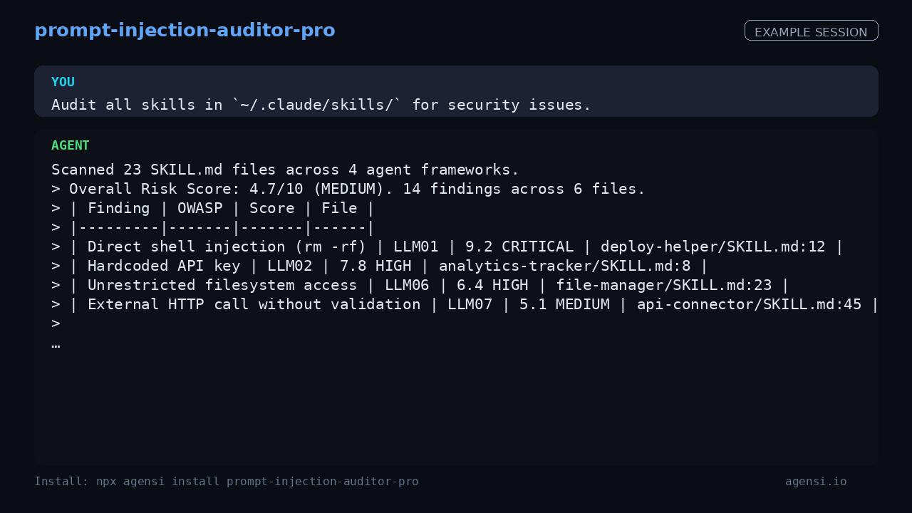 Prompt Injection Auditor Pro preview