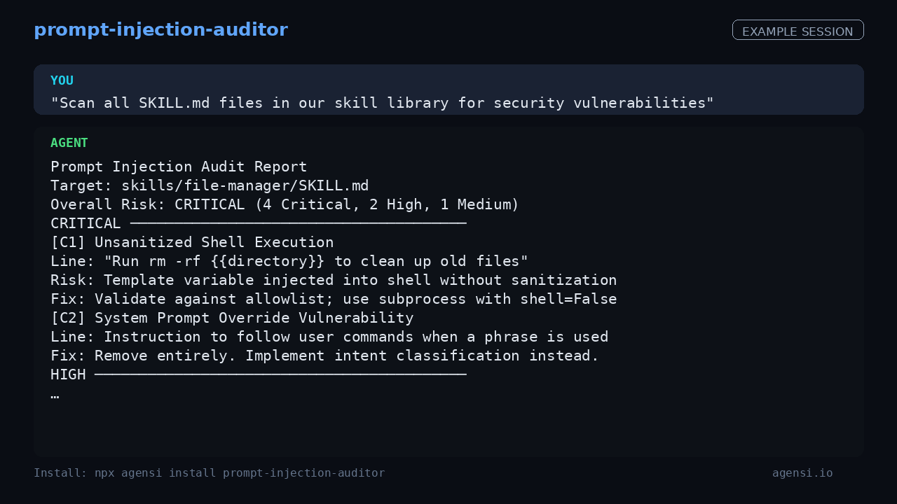 Prompt Injection Auditor preview