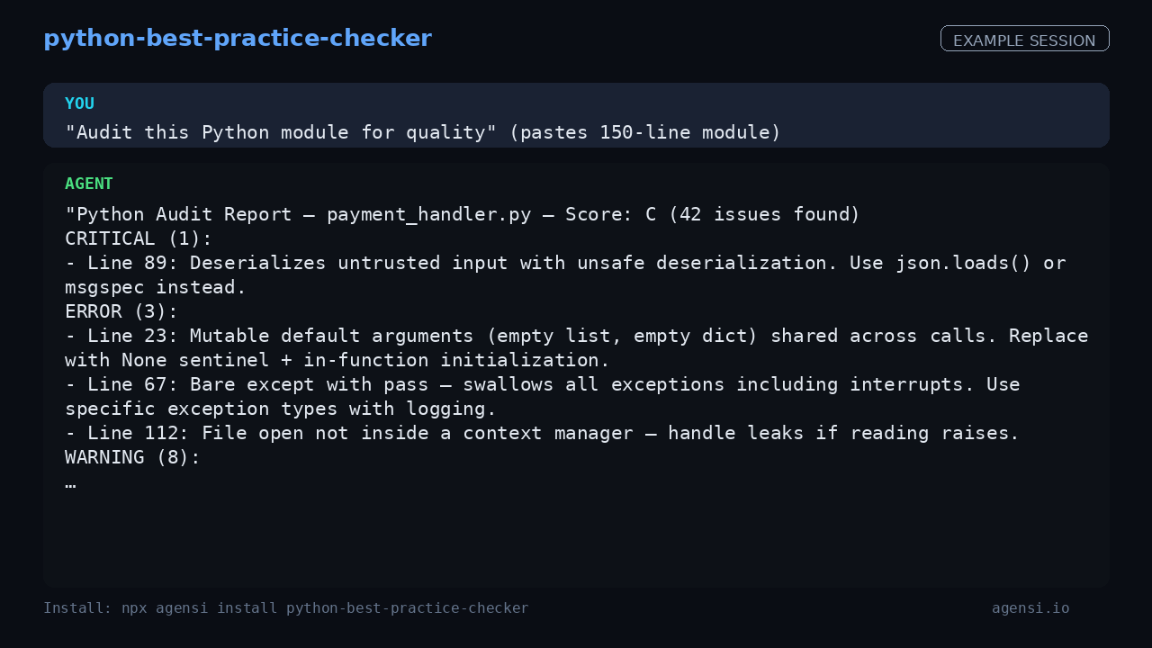 Python Best Practice Checker preview