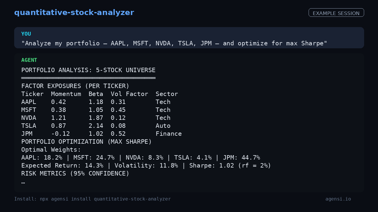 Quantitative Stock Analyzer preview