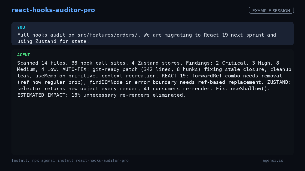 React Hooks Auditor Pro preview