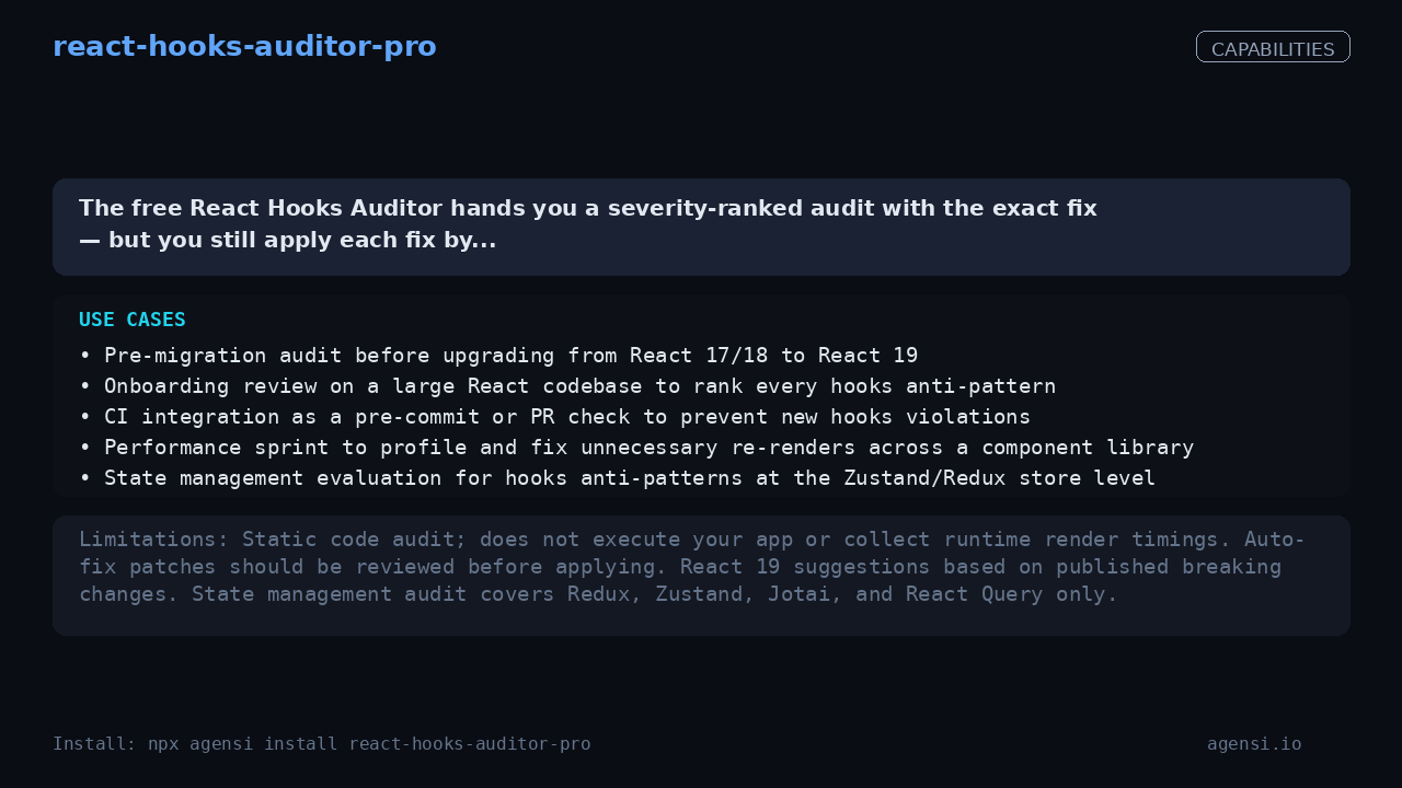 react-hooks-auditor-pro screenshot 2