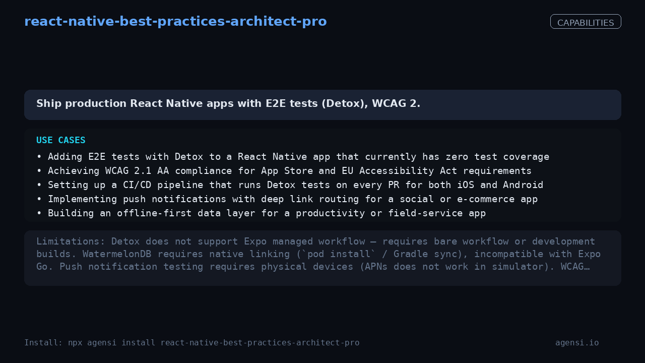 react-native-best-practices-architect-pro screenshot 2