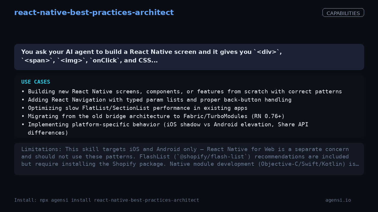 react-native-best-practices-architect screenshot 2