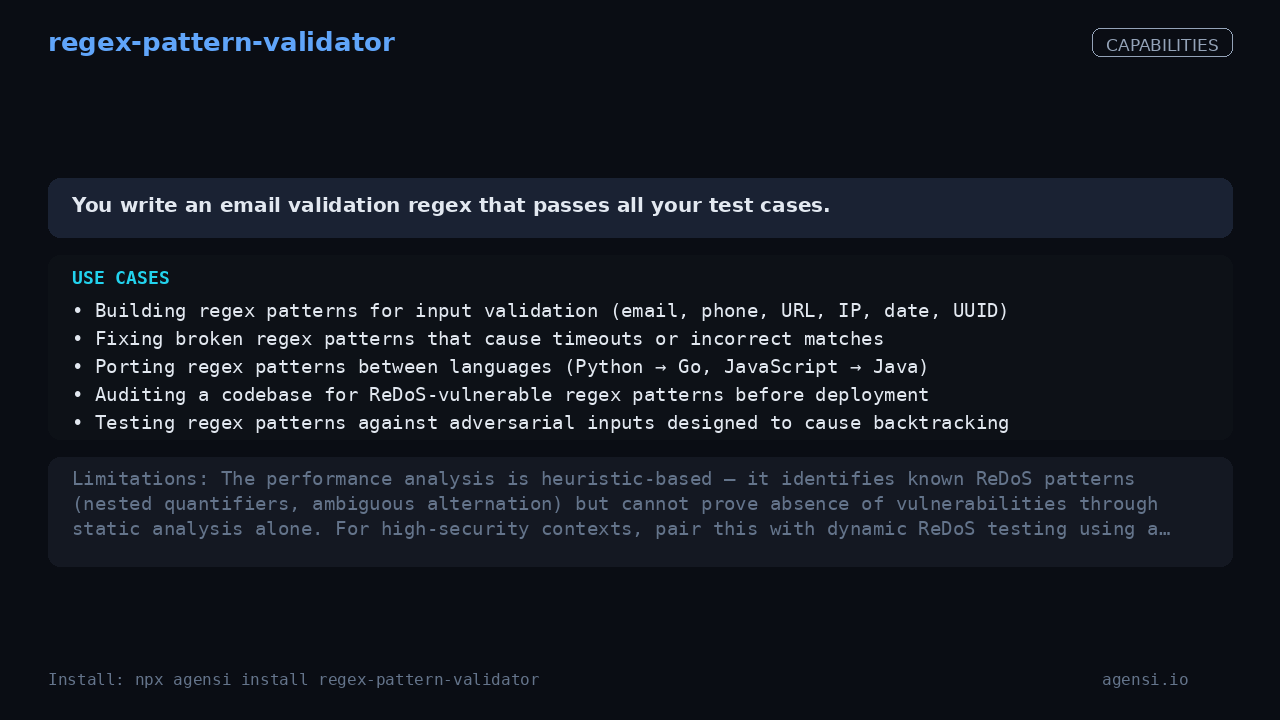 regex-pattern-validator screenshot 2