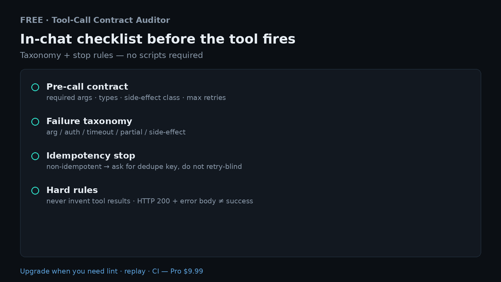 Tool-Call Contract Auditor screenshot 2
