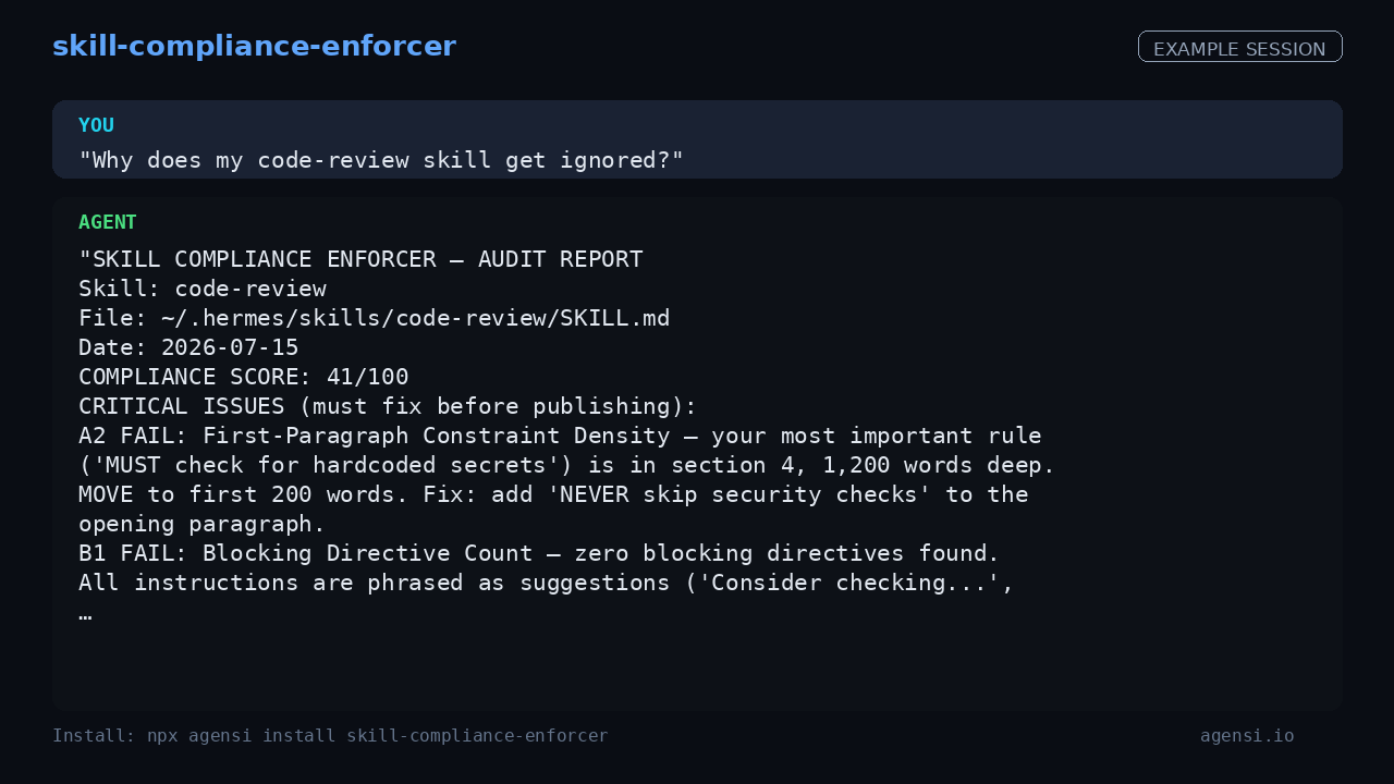 Skill Compliance Enforcer preview