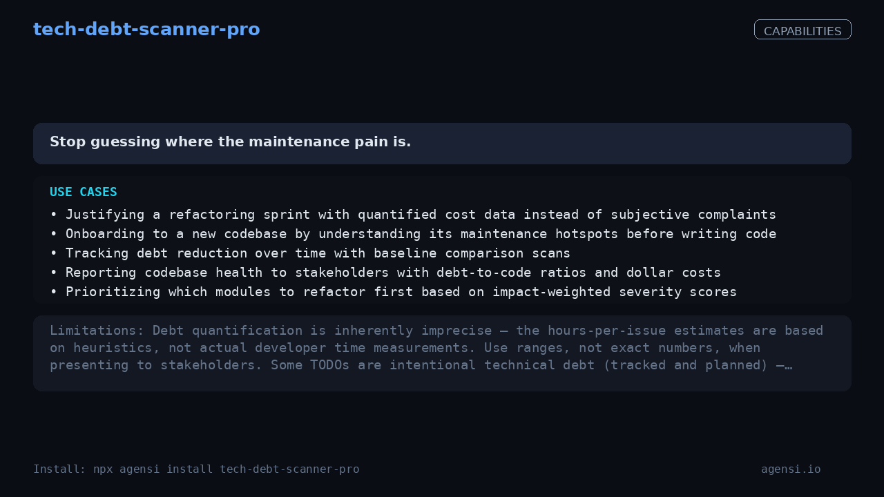 tech-debt-scanner-pro screenshot 2