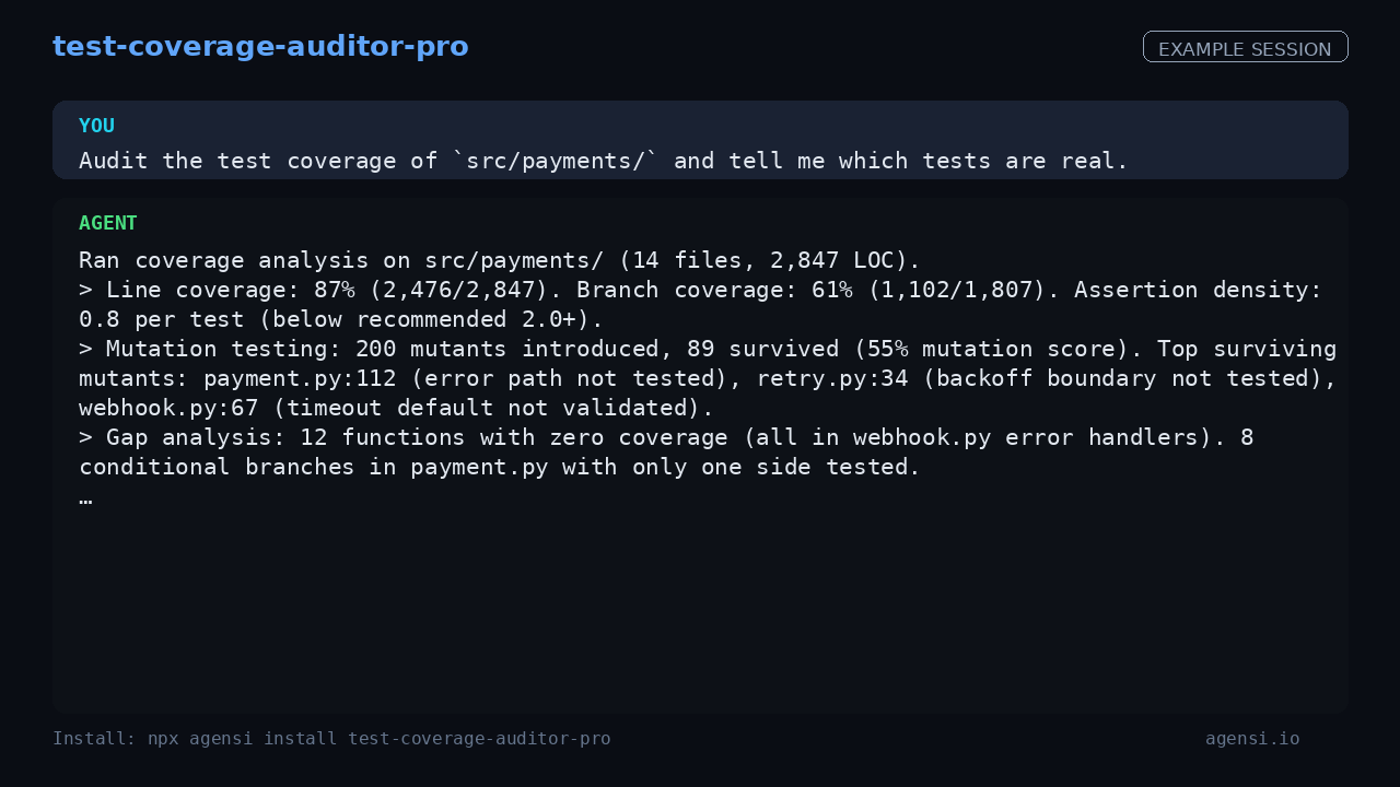 Test Coverage Auditor Pro preview