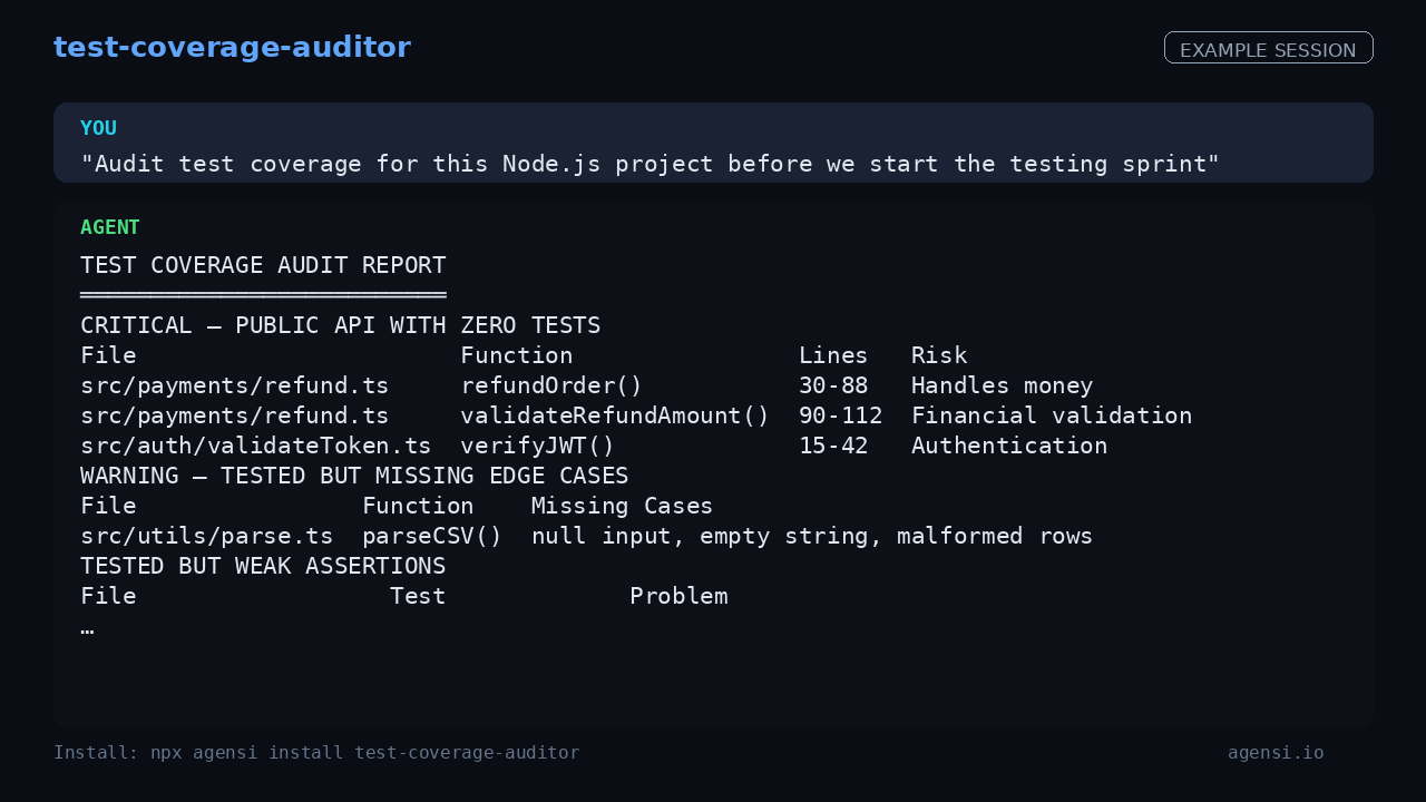 Test Coverage Auditor preview
