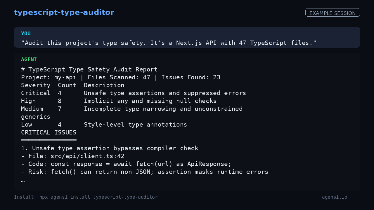 Typescript Type Auditor preview