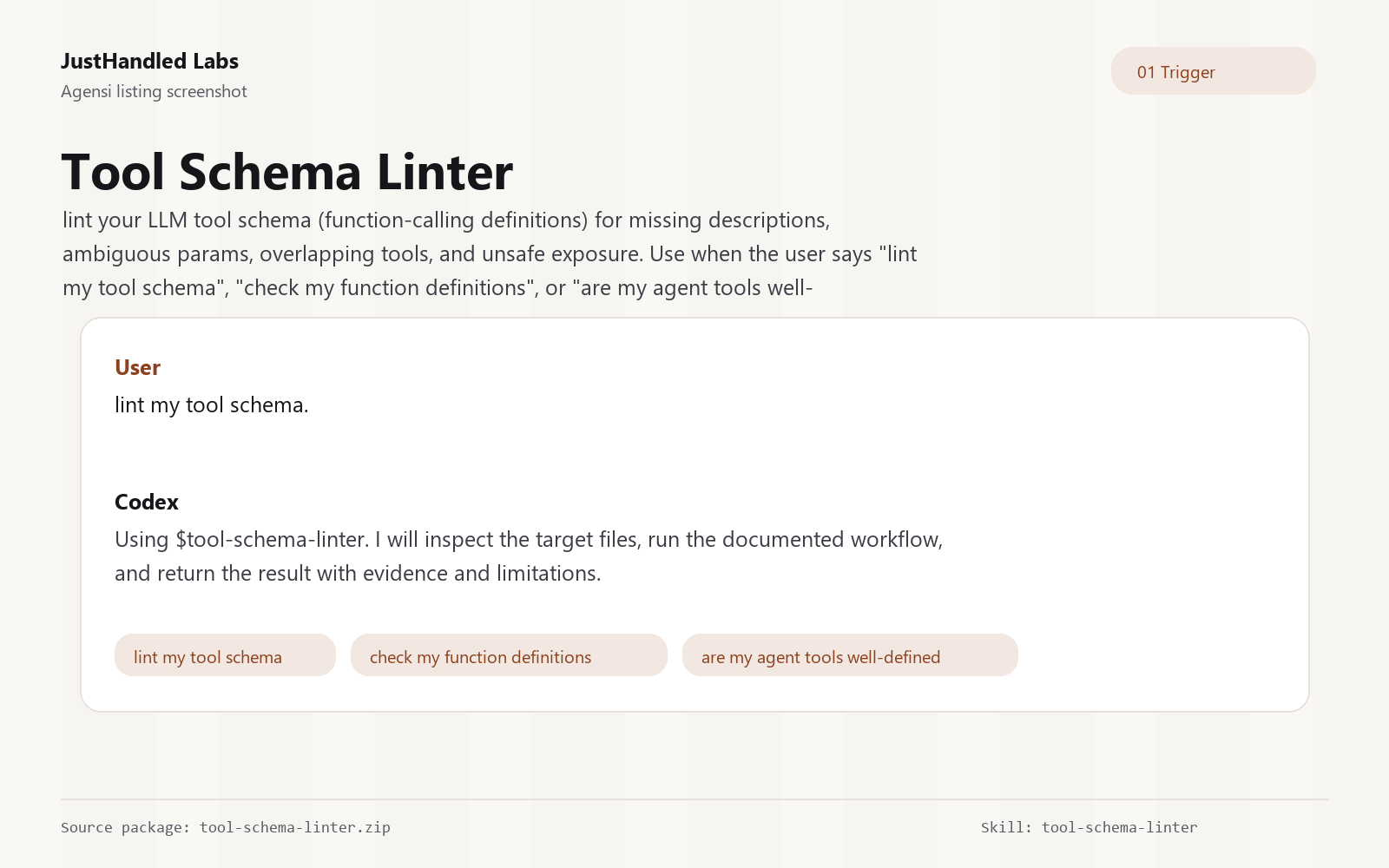 🧰 Tool Schema Linter preview