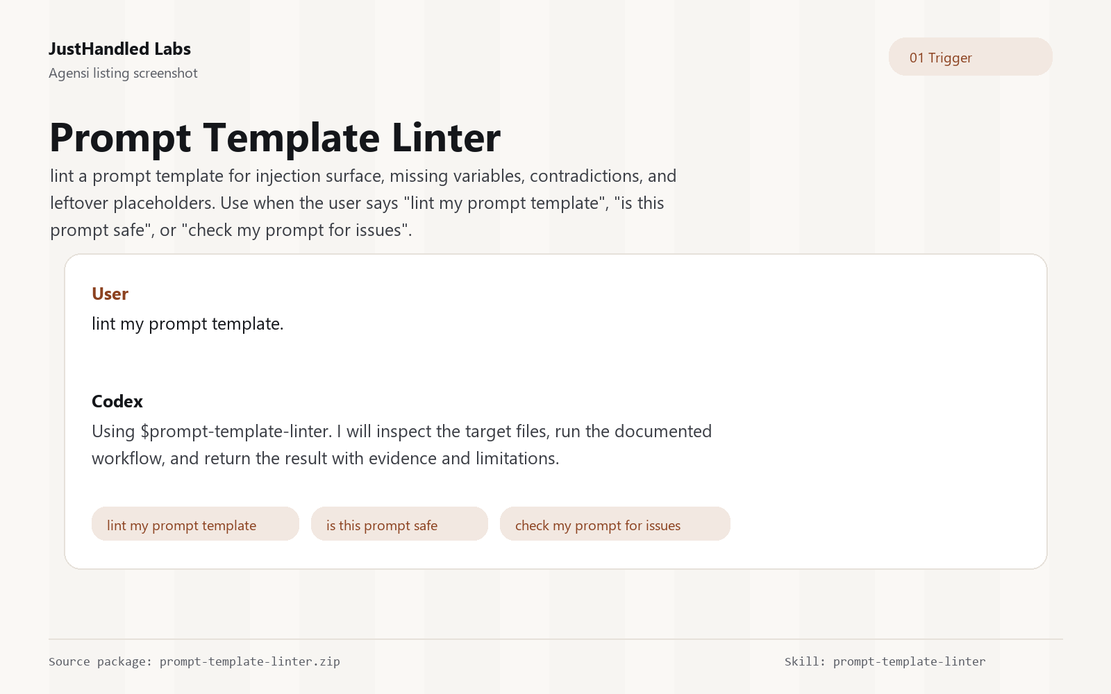 📝 Prompt Template Linter preview