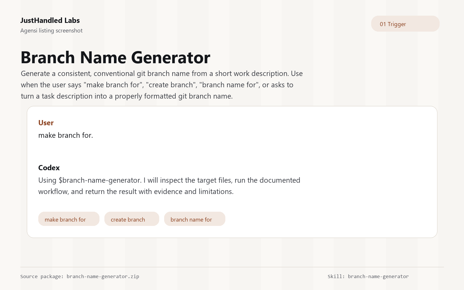🌿 Branch Name Generator preview