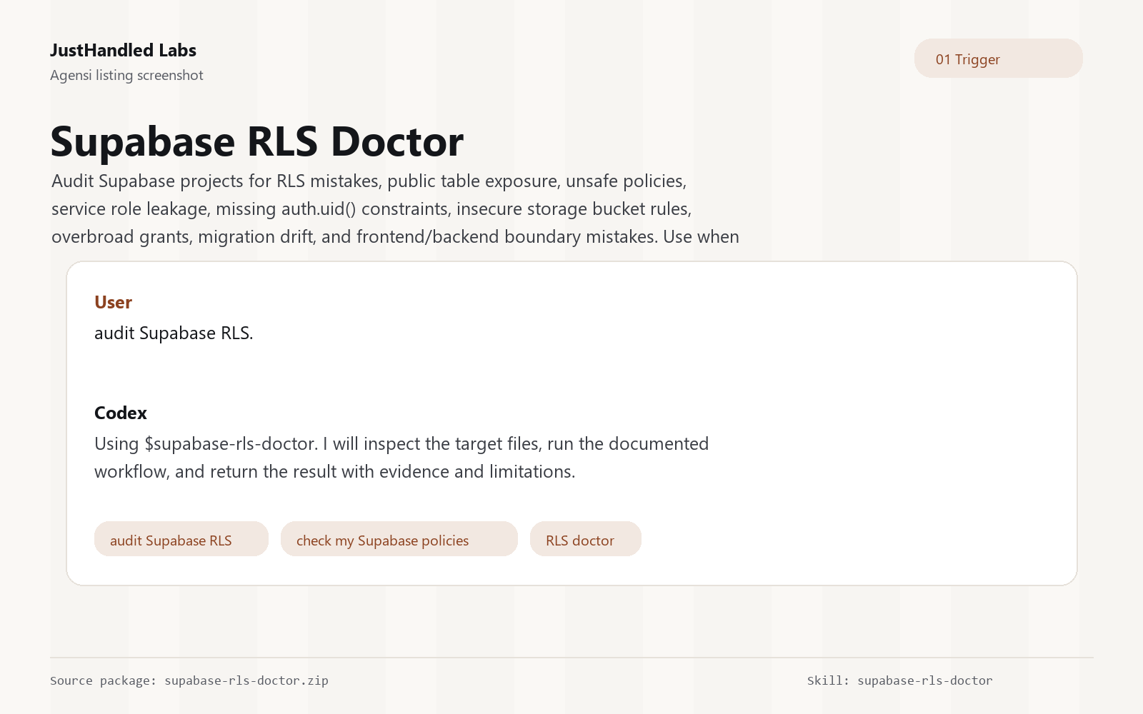 🛡️ Supabase RLS Doctor preview