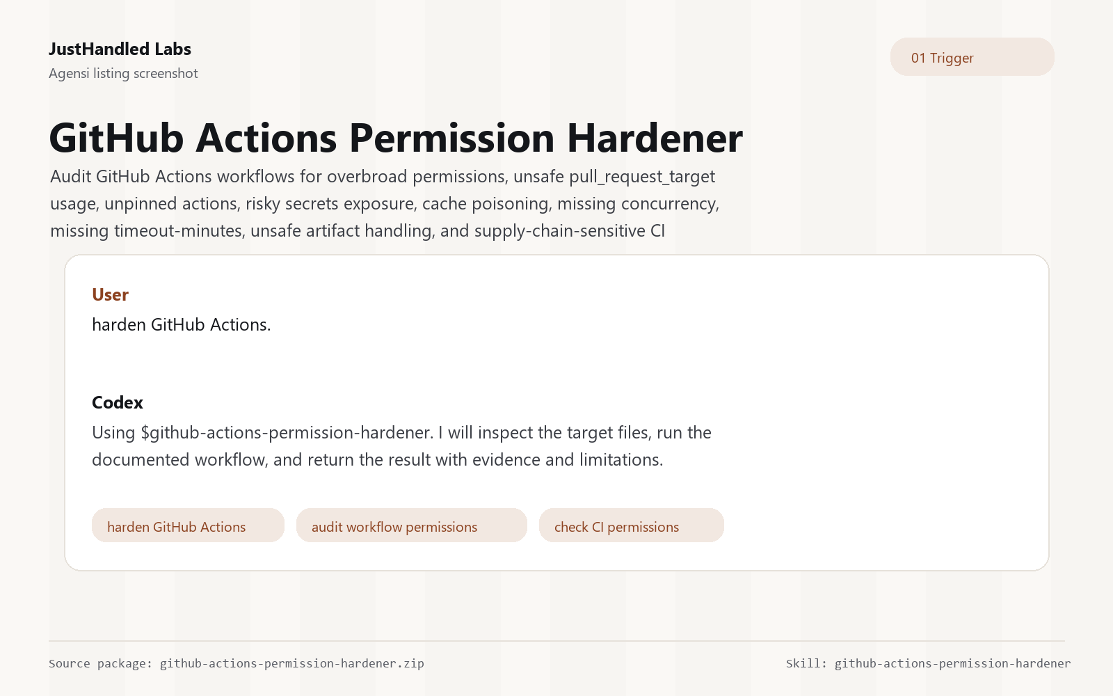 🛡️ GitHub Actions Permission Hardener preview